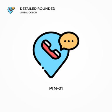 Pin-21 vektör simgesi. Modern vektör illüstrasyon kavramları. Düzenlemesi ve kişiselleştirmesi kolay.