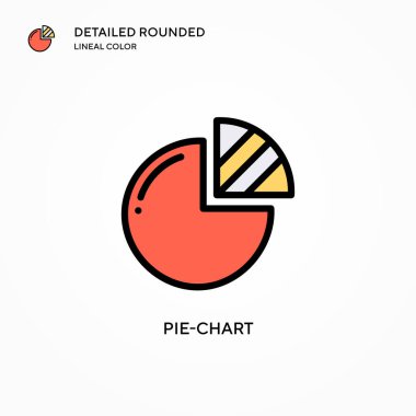 Pasta grafiği vektör simgesi. Modern vektör illüstrasyon kavramları. Düzenlemesi ve kişiselleştirmesi kolay.