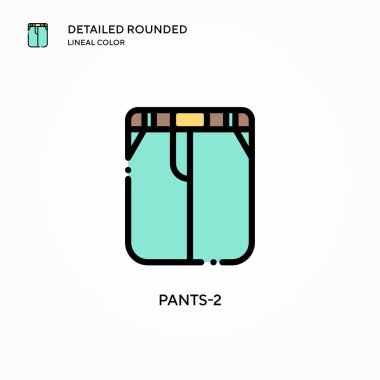 Pantolon-2 vektör simgesi. Modern vektör illüstrasyon kavramları. Düzenlemesi ve kişiselleştirmesi kolay.
