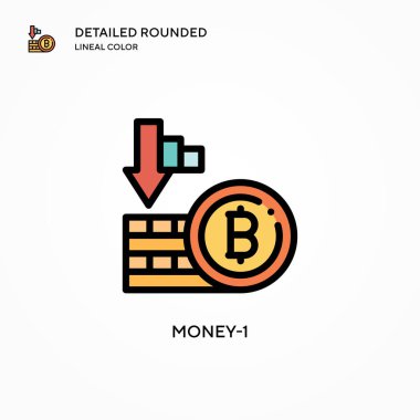 Money-1 vektör simgesi. Modern vektör illüstrasyon kavramları. Düzenlemesi ve kişiselleştirmesi kolay.