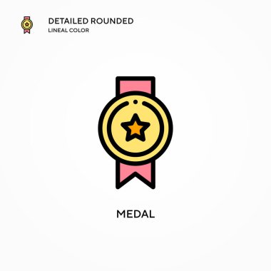 Madalya vektör simgesi. Modern vektör illüstrasyon kavramları. Düzenlemesi ve kişiselleştirmesi kolay.