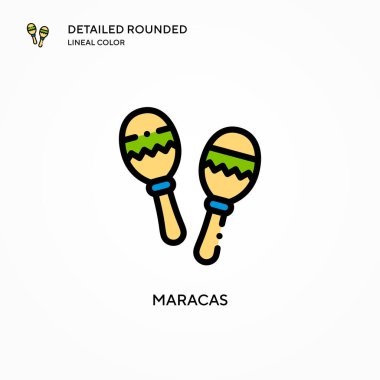 Maracas vektör simgesi. Modern vektör illüstrasyon kavramları. Düzenlemesi ve kişiselleştirmesi kolay.