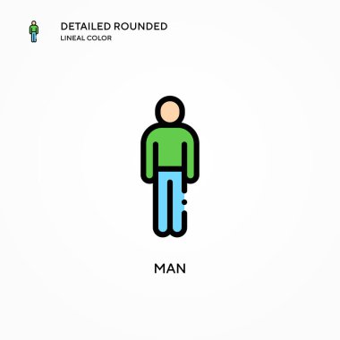 İnsan vektör simgesi. Modern vektör illüstrasyon kavramları. Düzenlemesi ve kişiselleştirmesi kolay.