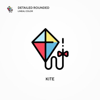 Uçurtma vektör simgesi. Modern vektör illüstrasyon kavramları. Düzenlemesi ve kişiselleştirmesi kolay.