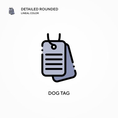 Köpek künyesi vektör simgesi. Modern vektör illüstrasyon kavramları. Düzenlemesi ve kişiselleştirmesi kolay.