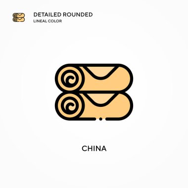 Çin vektör ikonu. Modern vektör illüstrasyon kavramları. Düzenlemesi ve kişiselleştirmesi kolay.