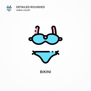 Bikini vektör simgesi. Modern vektör illüstrasyon kavramları. Düzenlemesi ve kişiselleştirmesi kolay.