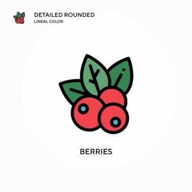 Çilek vektör simgesi. Modern vektör illüstrasyon kavramları. Düzenlemesi ve kişiselleştirmesi kolay.