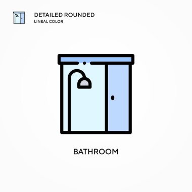Banyo vektör simgesi. Modern vektör illüstrasyon kavramları. Düzenlemesi ve kişiselleştirmesi kolay.