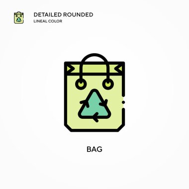 Torba vektör simgesi. Modern vektör illüstrasyon kavramları. Düzenlemesi ve kişiselleştirmesi kolay.