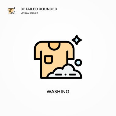 Yıkama vektörü simgesi. Modern vektör illüstrasyon kavramları. Düzenlemesi ve kişiselleştirmesi kolay.