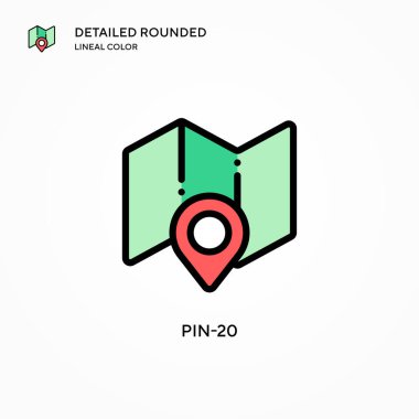 Pin-20 vektör simgesi. Modern vektör illüstrasyon kavramları. Düzenlemesi ve kişiselleştirmesi kolay.
