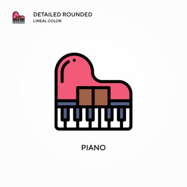 Piyano vektör ikonu. Modern vektör illüstrasyon kavramları. Düzenlemesi ve kişiselleştirmesi kolay.