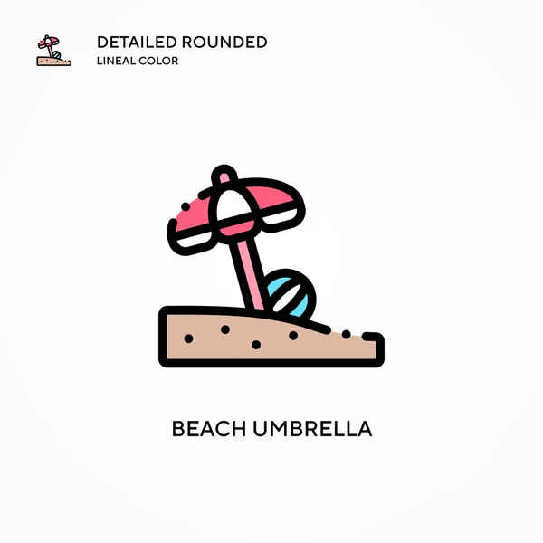 Beach Umbrella Vector Icon Modern Vector Illustration Concepts Easy Edit — Stock Vector