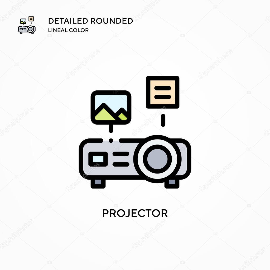 Projector vector icon. Modern vector illustration concepts. Easy to edit and customize.