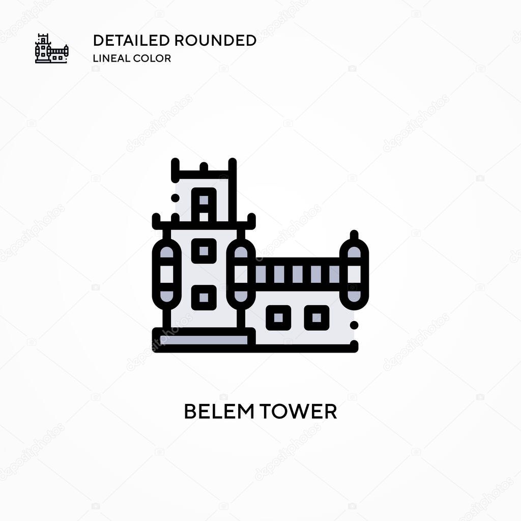 Belem tower vector icon. Modern vector illustration concepts. Easy to edit and customize.