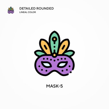 Maske-5 vektör simgesi. Modern vektör illüstrasyon kavramları. Düzenlemesi ve kişiselleştirmesi kolay.