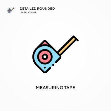 Şerit vektör simgesi ölçülüyor. Modern vektör illüstrasyon kavramları. Düzenlemesi ve kişiselleştirmesi kolay.