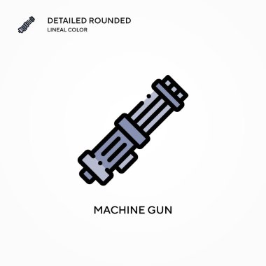 Makineli tüfek vektör simgesi. Modern vektör illüstrasyon kavramları. Düzenlemesi ve kişiselleştirmesi kolay.