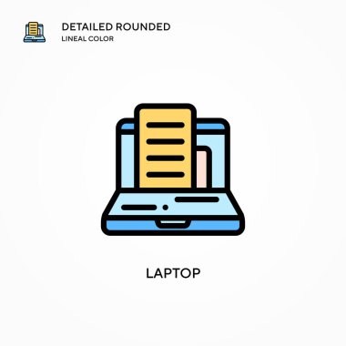 Laptop vektör simgesi. Modern vektör illüstrasyon kavramları. Düzenlemesi ve kişiselleştirmesi kolay.