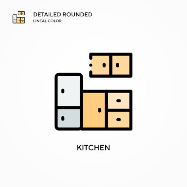 Mutfak vektör ikonu. Modern vektör illüstrasyon kavramları. Düzenlemesi ve kişiselleştirmesi kolay.