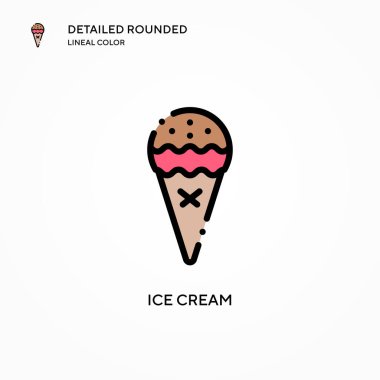 Dondurma vektör simgesi. Modern vektör illüstrasyon kavramları. Düzenlemesi ve kişiselleştirmesi kolay.