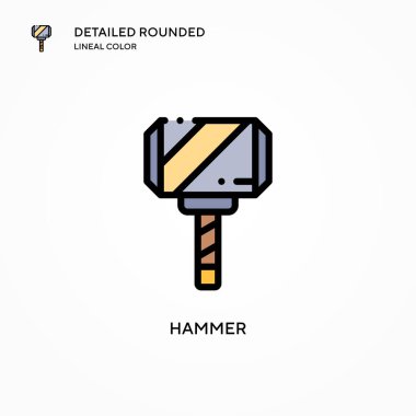 Çekiç vektör simgesi. Modern vektör illüstrasyon kavramları. Düzenlemesi ve kişiselleştirmesi kolay.