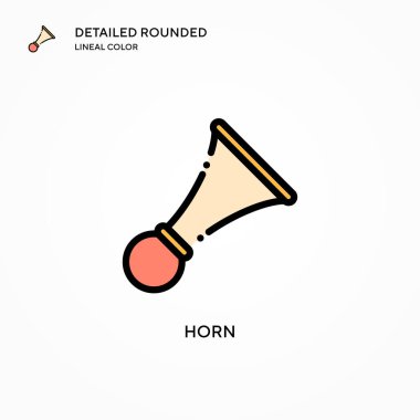 Boynuz vektör simgesi. Modern vektör illüstrasyon kavramları. Düzenlemesi ve kişiselleştirmesi kolay.