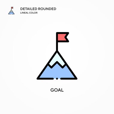 Hedef vektör simgesi. Modern vektör illüstrasyon kavramları. Düzenlemesi ve kişiselleştirmesi kolay.