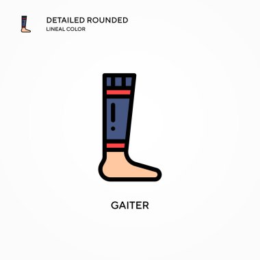 Gaiter vektör simgesi. Modern vektör illüstrasyon kavramları. Düzenlemesi ve kişiselleştirmesi kolay.