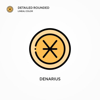 Denarius vektör simgesi. Modern vektör illüstrasyon kavramları. Düzenlemesi ve kişiselleştirmesi kolay.