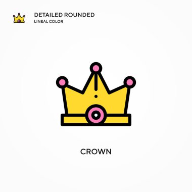 Crown vektör simgesi. Modern vektör illüstrasyon kavramları. Düzenlemesi ve kişiselleştirmesi kolay.