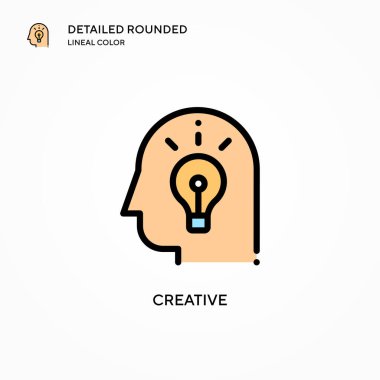 Yaratıcı vektör simgesi. Modern vektör illüstrasyon kavramları. Düzenlemesi ve kişiselleştirmesi kolay.