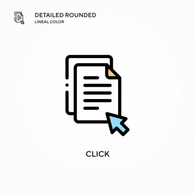 Vektör simgesine tıklayın. Modern vektör illüstrasyon kavramları. Düzenlemesi ve kişiselleştirmesi kolay.