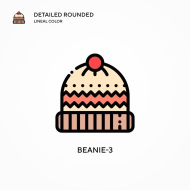 Beanie-3 vektör simgesi. Modern vektör illüstrasyon kavramları. Düzenlemesi ve kişiselleştirmesi kolay.