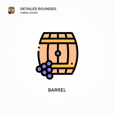 Namlu vektör ikonu. Modern vektör illüstrasyon kavramları. Düzenlemesi ve kişiselleştirmesi kolay.