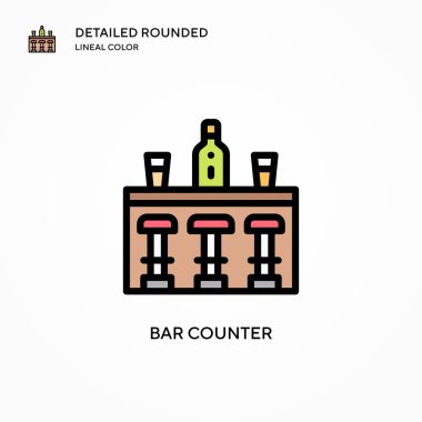 Bar sayacı vektör simgesi. Modern vektör illüstrasyon kavramları. Düzenlemesi ve kişiselleştirmesi kolay.