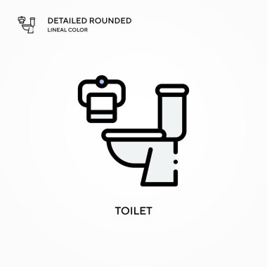 Tuvalet vektörü simgesi. Modern vektör illüstrasyon kavramları. Düzenlemesi ve kişiselleştirmesi kolay.