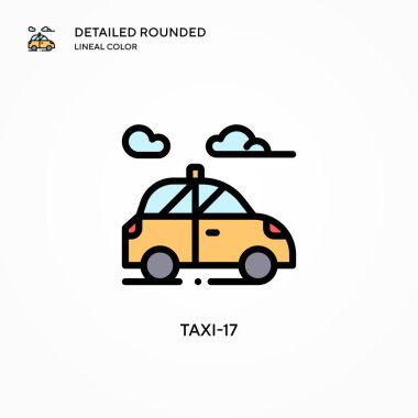 Taksi-17 vektör simgesi. Modern vektör illüstrasyon kavramları. Düzenlemesi ve kişiselleştirmesi kolay.
