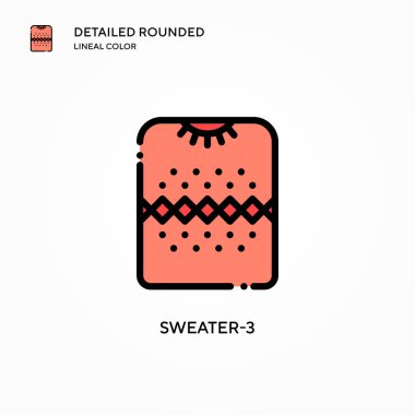 Süveter-3 vektör simgesi. Modern vektör illüstrasyon kavramları. Düzenlemesi ve kişiselleştirmesi kolay.