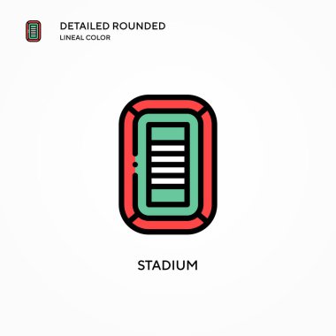 Stadyum vektör ikonu. Modern vektör illüstrasyon kavramları. Düzenlemesi ve kişiselleştirmesi kolay.