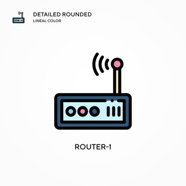 Router-1 vektör simgesi. Modern vektör illüstrasyon kavramları. Düzenlemesi ve kişiselleştirmesi kolay.