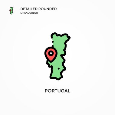 Portekiz vektör simgesi. Modern vektör illüstrasyon kavramları. Düzenlemesi ve kişiselleştirmesi kolay.