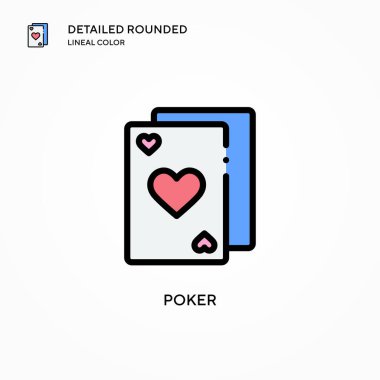 Poker vektör simgesi. Modern vektör illüstrasyon kavramları. Düzenlemesi ve kişiselleştirmesi kolay.