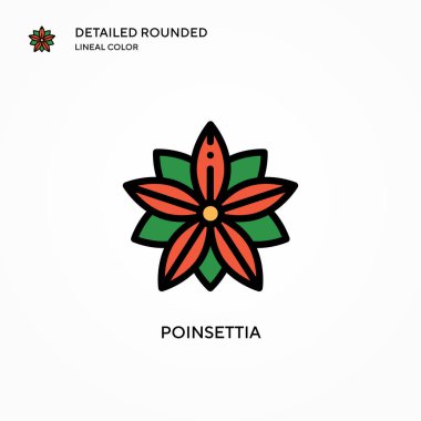 Poinsettia vektör simgesi. Modern vektör illüstrasyon kavramları. Düzenlemesi ve kişiselleştirmesi kolay.