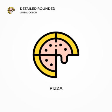 Pizza vektör simgesi. Modern vektör illüstrasyon kavramları. Düzenlemesi ve kişiselleştirmesi kolay.