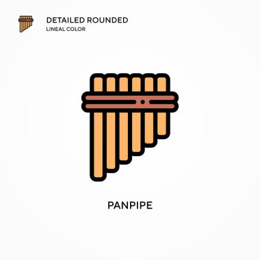 Panpipe vektör simgesi. Modern vektör illüstrasyon kavramları. Düzenlemesi ve kişiselleştirmesi kolay.