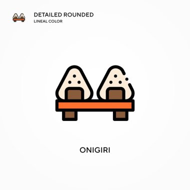 Onigiri vektör simgesi. Modern vektör illüstrasyon kavramları. Düzenlemesi ve kişiselleştirmesi kolay.