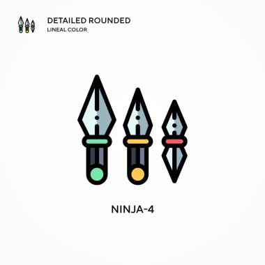 Ninja-4 vektör simgesi. Modern vektör illüstrasyon kavramları. Düzenlemesi ve kişiselleştirmesi kolay.