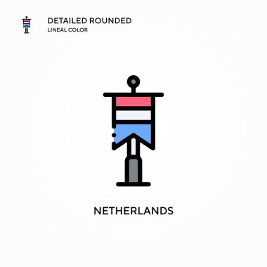Hollanda vektör simgesi. Modern vektör illüstrasyon kavramları. Düzenlemesi ve kişiselleştirmesi kolay.